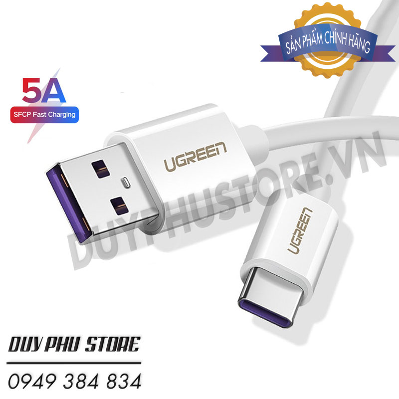 Cáp USB Type C 5A Super Charger Dài 2M Ugreen 40889)